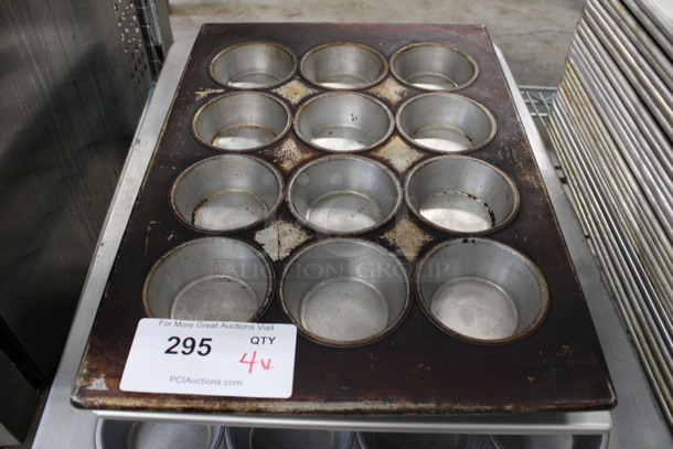4 Various Metal Muffin Baking Pans. Includes 18x26x2. 4 Times Your Bid! - Image 2 of 5