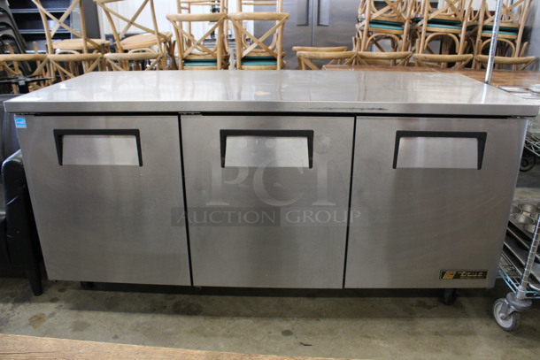 2014 True Model TUC-72 ENERGY STAR Stainless Steel Commercial 3 Door Undercounter Cooler on Commercial Casters. 115 Volts, 1 Phase. 72.5x30x36. Tested and Working! - Image 2 of 8