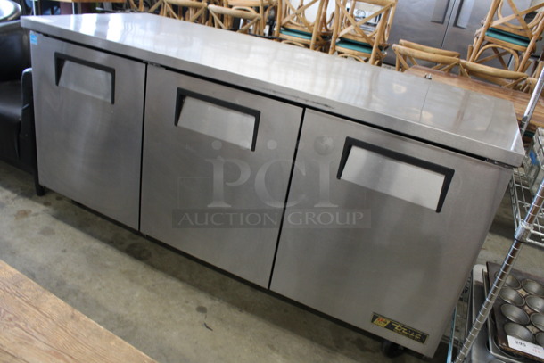 2014 True Model TUC-72 ENERGY STAR Stainless Steel Commercial 3 Door Undercounter Cooler on Commercial Casters. 115 Volts, 1 Phase. 72.5x30x36. Tested and Working! - Image 3 of 8