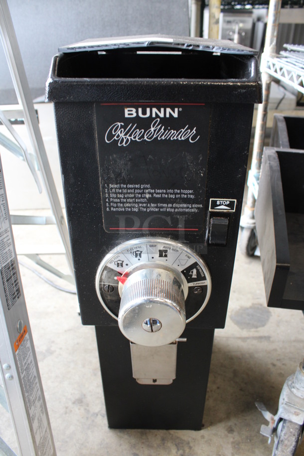 Bunn Model G3 HD BLACK Metal Commercial Countertop Espresso Bean Grinder. 120 Volts, 1 Phase. 7.5x16x25.5. Tested and Working!