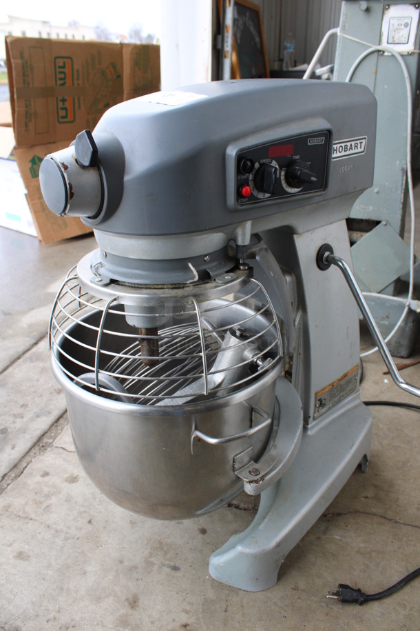 Hobart Legacy Model HL200 Metal Commercial Countertop 20 Quart Planetary Mixer w/ Stainless Steel Mixing Bowl, Bowl Guard, Dough Hook, Paddle and Whisk Attachments. 100-120 Volts, 1 Phase. 17x22x30. Tested and Working! - Image 1 of 6