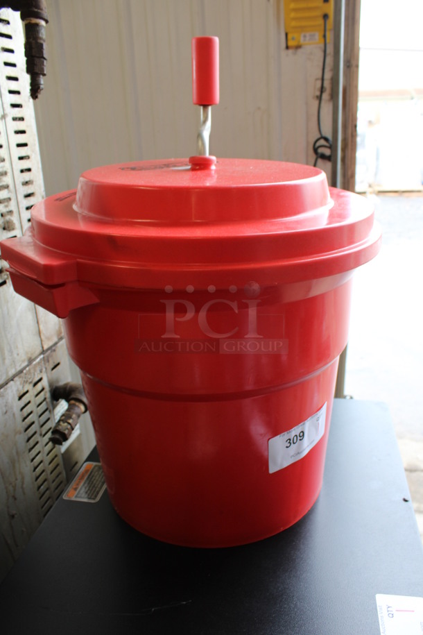 Chef Master Red Poly Lettuce Spinner Salad Spinner. 19x17x24 - Image 2 of 4