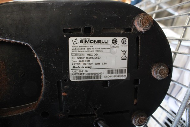 2016 Nuova Simonelli Model MDX OD Metal Commercial Countertop Espresso Bean Grinder w/ Hopper. Missing Lid. 110-120 Volts, 1 Phase. 7x11x23. Tested and Working! - Image 5 of 5