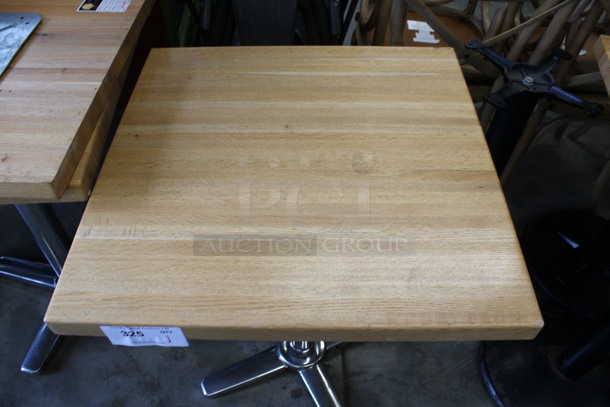 Wooden Tabletop and Chrome Finish Table Leg. Table Is Disassembled. 24x24x30 - Image 2 of 5