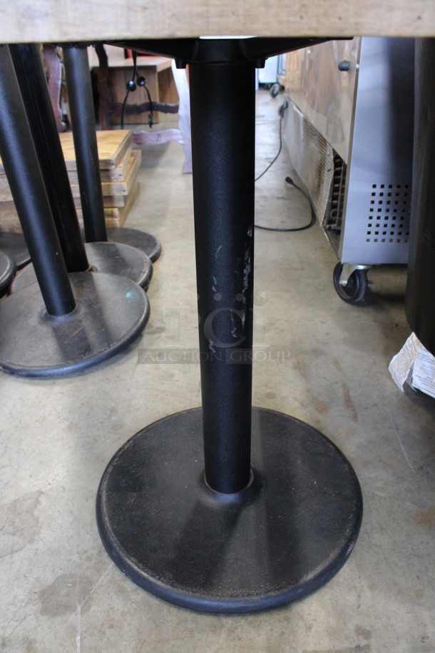 Wooden Tabletop and Black Metal Table Leg. Table Is Disassembled. 24x24x30 - Image 3 of 5