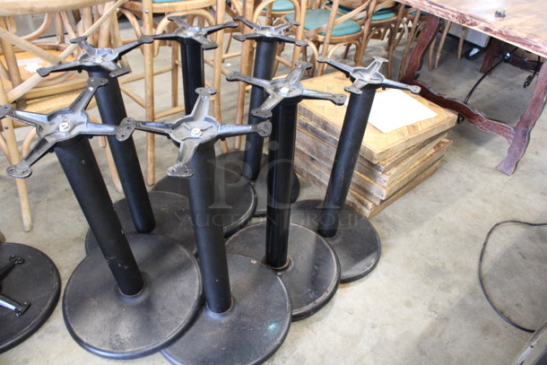 Wooden Tabletop and Black Metal Table Leg. Table Is Disassembled. 24x24x30 - Image 5 of 5