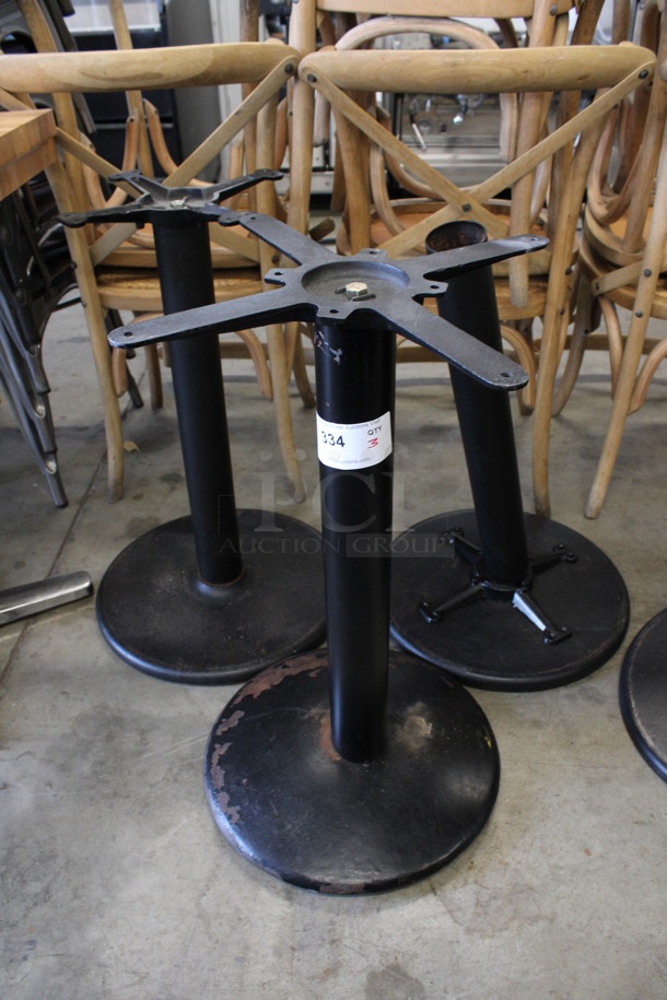 3 Black Metal Table Bases. 18x18x29. 3 Times Your Bid!