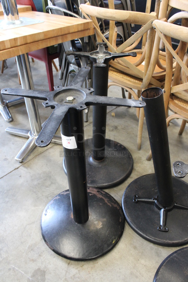 3 Black Metal Table Bases. 18x18x29. 3 Times Your Bid! - Image 3 of 3