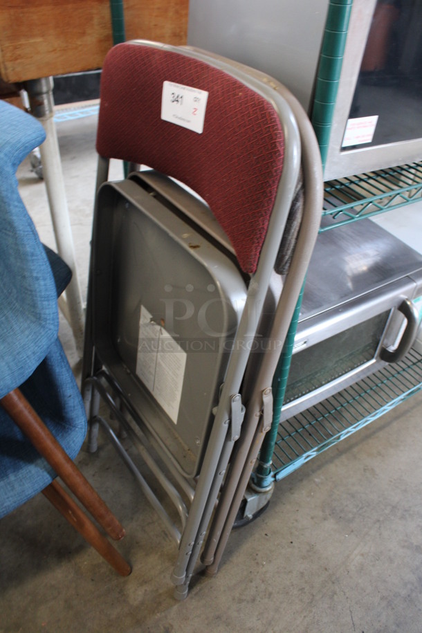 2 Metal Folding Chairs. 18x16x30. 2 Times Your Bid! - Image 4 of 4