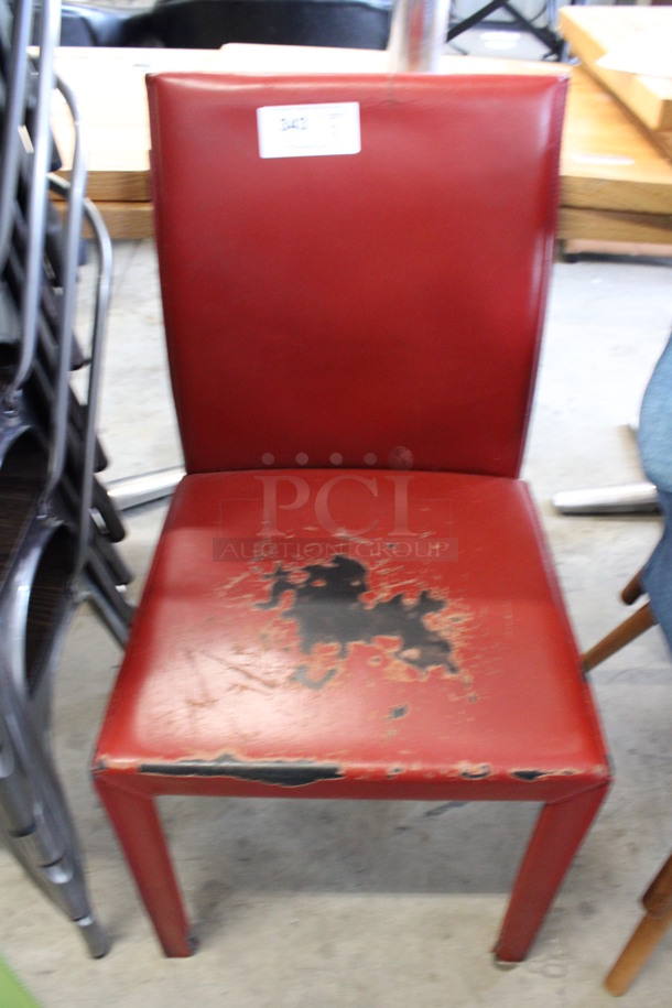 2 Dining Chairs; Green and Red. 18x19x36. 2 Times Your Bid! - Image 3 of 4