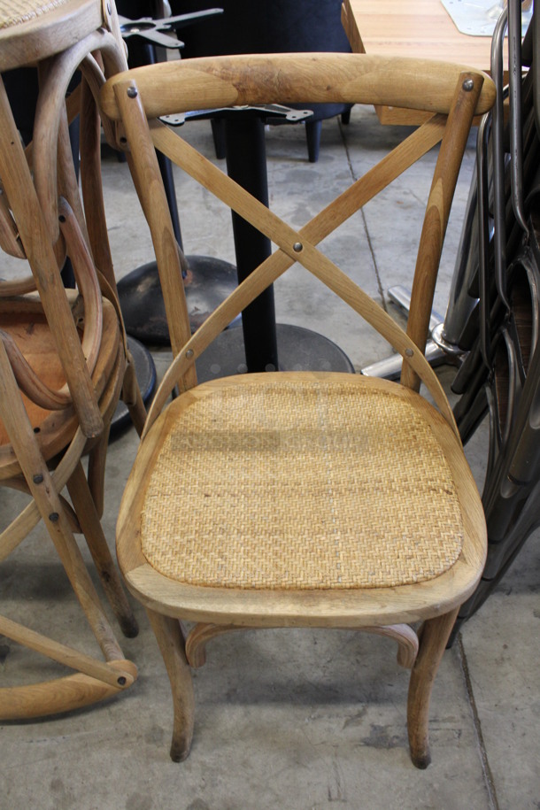 4 Wooden Dining Chairs. 18x17x35. 4 Times Your Bid!