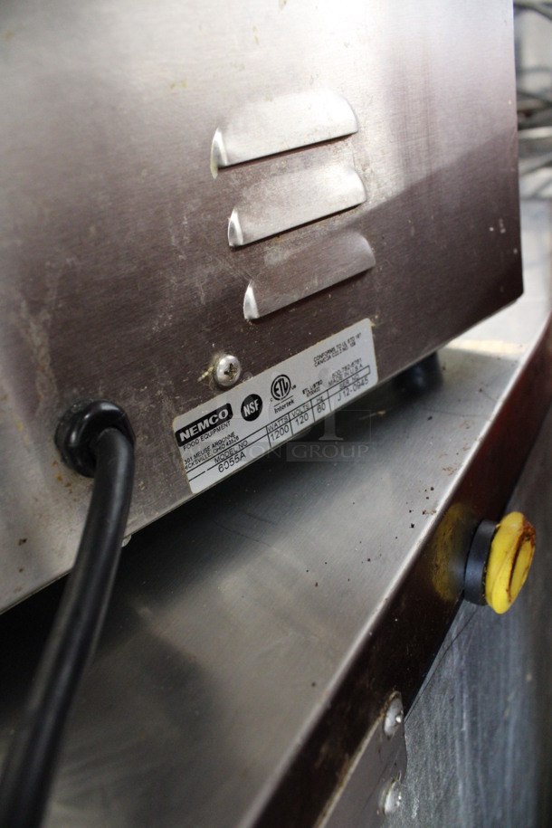 2012 Nemco Model 6055A Stainless Steel Commercial Countertop Food Warmer w/ 2 Half Size Drop In Bins and Lids. 120 Volts, 1 Phase. 15x23x9. Tested and Working! - Image 5 of 5