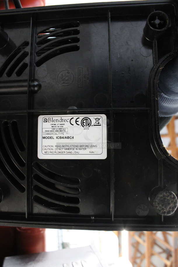 Blendtec Model ICB3/ABC3 Metal Commercial Countertop Blender w/ Cover and Pitcher. 120-240 Volts, 1 Phase. 9x9x18.5. Tested and Working! - Image 5 of 5