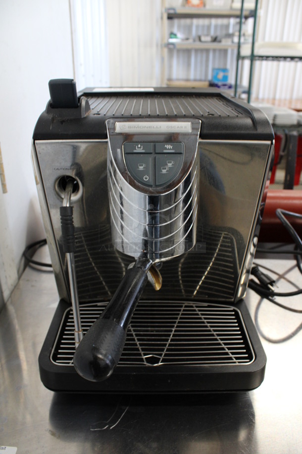 Nuova Simonelli Model Oscar 2 Stainless Steel Commercial Countertop Single Group Espresso Machine w/ Portafilter and Steam Wand. 208-220 Volts, 1 Phase. 12x14x16 - Image 1 of 7