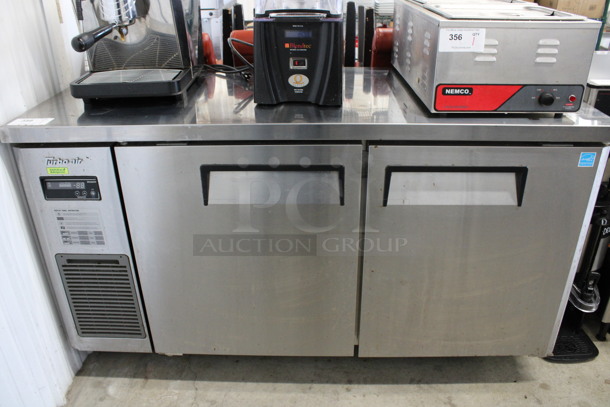 Turbo Air Model JUR-60S-N6 Stainless Steel Commercial 2 Door Undercounter Cooler on Commercial Casters. 115 Volts, 1 Phase. 59.5x24x34. Tested and Working! - Image 1 of 6