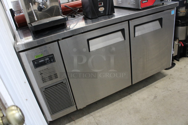 Turbo Air Model JUR-60S-N6 Stainless Steel Commercial 2 Door Undercounter Cooler on Commercial Casters. 115 Volts, 1 Phase. 59.5x24x34. Tested and Working! - Image 2 of 6