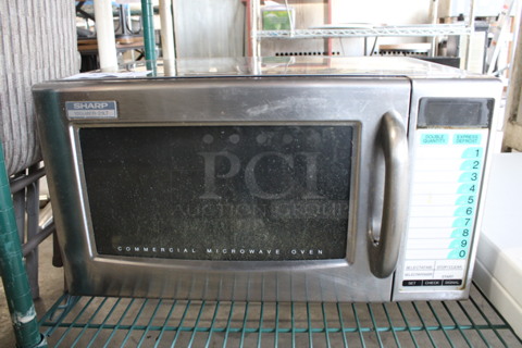 Sharp Stainless Steel Commercial Countertop Microwave Oven. 20.5x17x12