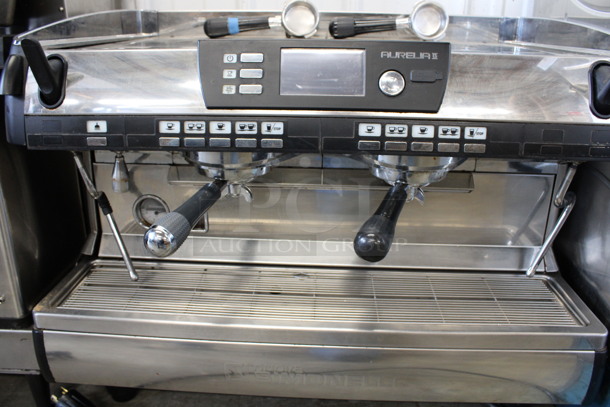 Nuova Simonelli Model Aurelia II Stainless Steel Commercial Countertop 2 Group Espresso Machine w/ 4 Portafilters and 2 Steam Wands. 208-220 Volts, 1 Phase. 31x21x25 - Image 3 of 6