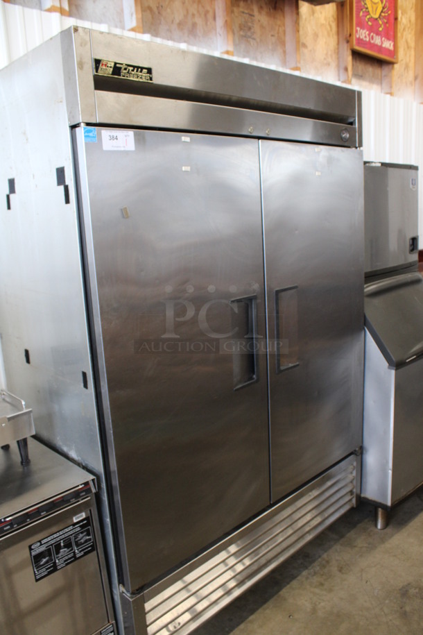 2011 True Model T-49F ENERGY STAR Stainless Steel Commercial 2 Door Reach In Freezer on Commercial Casters. 115 Volts, 1 Phase. 54x30x83. Tested and Working! - Image 2 of 6