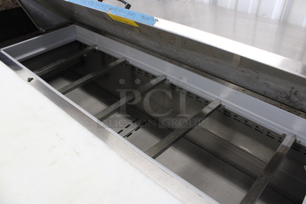 Asber Model APTS-48-12 Stainless Steel Commercial Sandwich Salad Prep Table Bain Marie Mega Top w/ Cutting Board on Commercial Casters. 115 Volts, 1 Phase. 48x32x43. Tested and Working! - Image 4 of 8