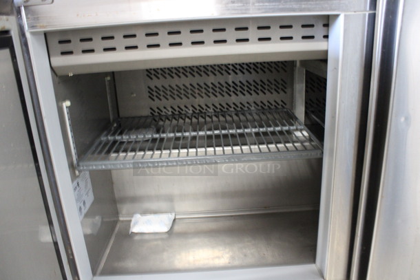 Asber Model APTS-48-12 Stainless Steel Commercial Sandwich Salad Prep Table Bain Marie Mega Top w/ Cutting Board on Commercial Casters. 115 Volts, 1 Phase. 48x32x43. Tested and Working! - Image 7 of 8