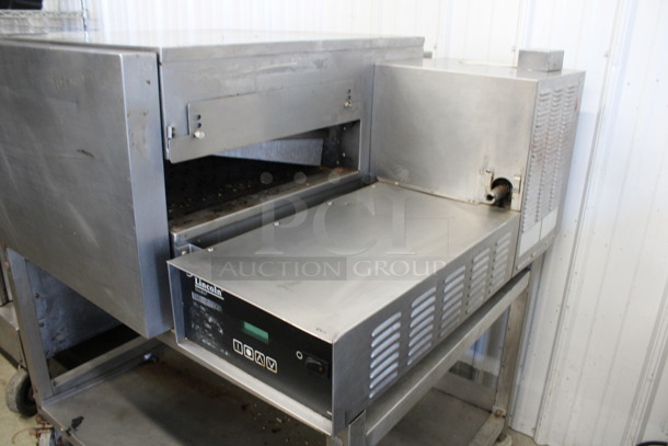 Lincoln Impinger Stainless Steel Commercial Electric Powered Single Deck Conveyor Pizza Oven on Commercial Casters. Does Not Have Conveyor. 480 Volts, 3 Phase. 57x37x44 - Image 3 of 7