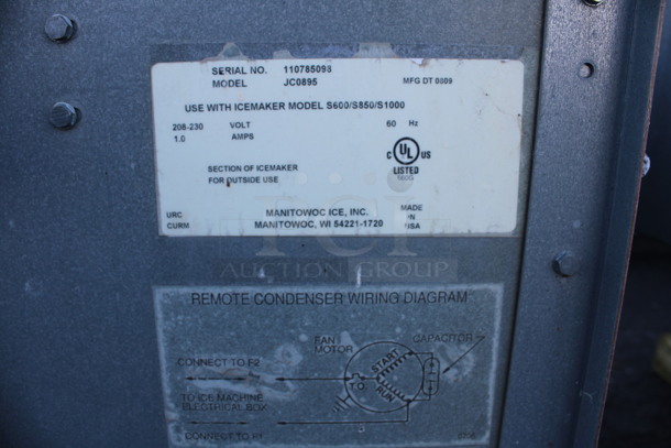 2011 Manitowoc Model IY0694N-261 Stainless Steel Commercial Ice Machine Head w/ Manitowoc Model JC0895 Remote Fan. 208-230 Volts, 1 Phase. 30x25x27 - Image 11 of 11