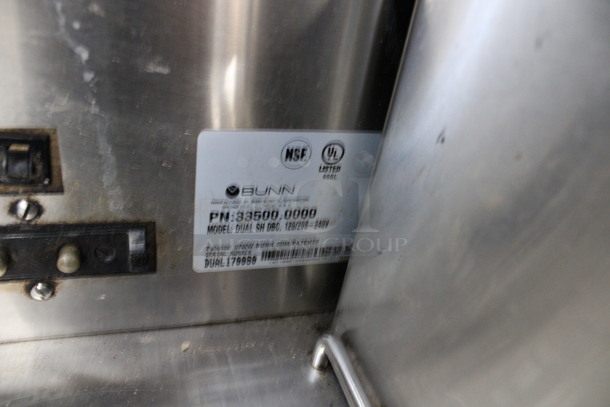 2016 Bunn Model DUAL SH DBC Stainless Steel Commercial Countertop Dual Coffee Machine w/ 2 Stainless Steel Brew Baskets and 2 Bunn Model SH SERVER Satellite Servers. 120/208-240 Volts, 1 Phase. 18x24x36. Tested and Working! - Image 7 of 7