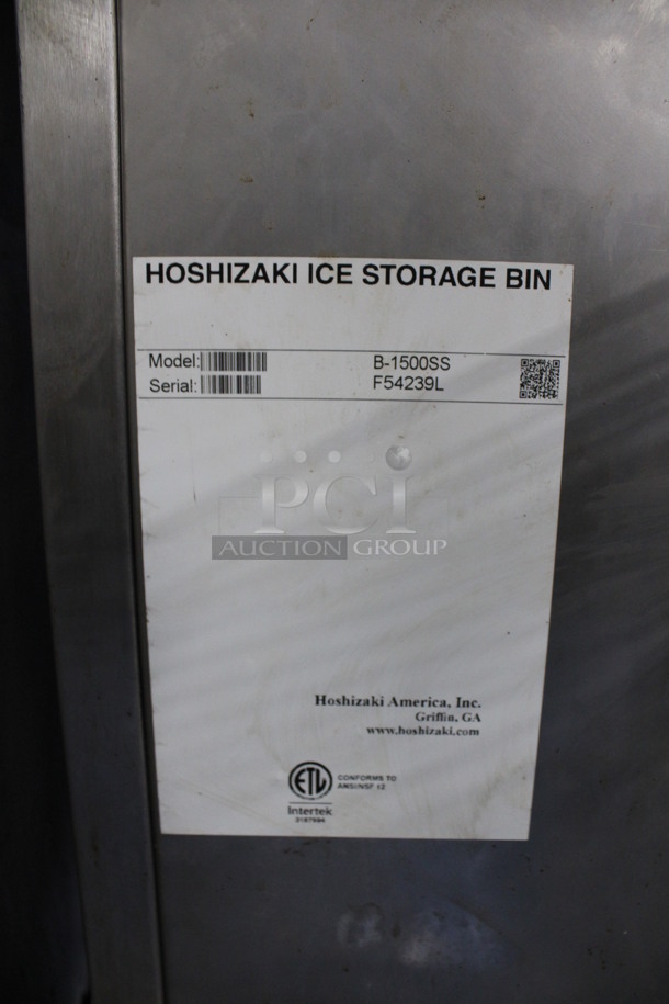 Hoshizaki Model KM-1900SRJ3 Stainless Steel Commercial Ice Machine Head on Hoshizaki Model B-1500SS Stainless Steel Commercial Ice Bin. 208/230 Volts, 3 Phase. 60x43x98.5 - Image 7 of 8