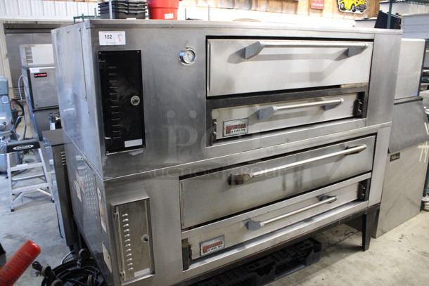 2 Marsal & Sons Model SD660 Stainless Steel Commercial Natural Gas Powered Single Deck Pizza Ovens on Metal Legs. Top Door Does Not Stay Closed. Comes w/ Cooking Stones! 80x48x66. 2 Times Your Bid! - Image 2 of 12