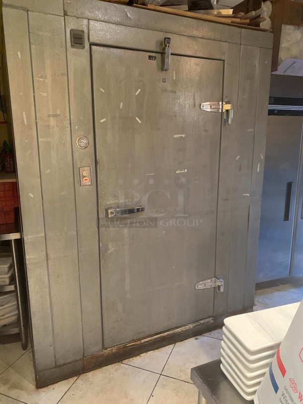 6'x6'x7' Walk In Freezer Box w/ Floor, Cancoil Model ALP06301CER Condenser and Compressor. Picture of the Unit Before Removal Is Included In the Listing. 115 Volts, 1 Phase. 6'x6'x7' - Image 1 of 12