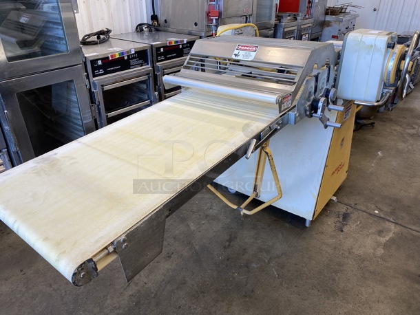 Rondo Seewer Model SSO 68 C Stainless Steel Commercial Floor Style Reversible Dough Sheeter w/ Cutting Station. 220 Volts, 3 Phase. Folded: 76x48x91. Open: 123x48x48 - Image 10 of 12