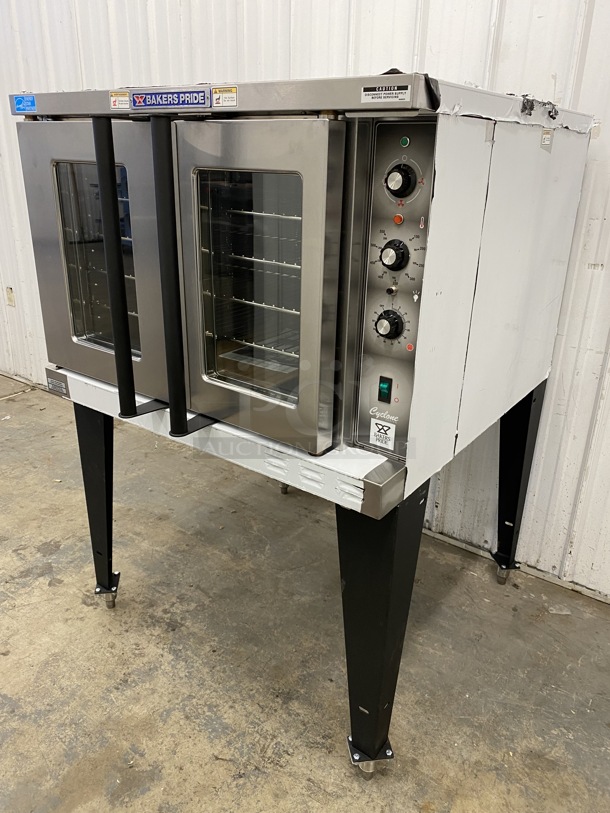 BRAND NEW! 2019 Baker's Pride Model BCO-E1 ENERGY STAR Stainless Steel Commercial Electric Powered Full Size Convection Oven w/ View Through Doors, Metal Oven Racks and Thermostatic Controls on Metal Legs. 240 Volts, 1 Phase. 38x39x55.5 - Image 6 of 12
