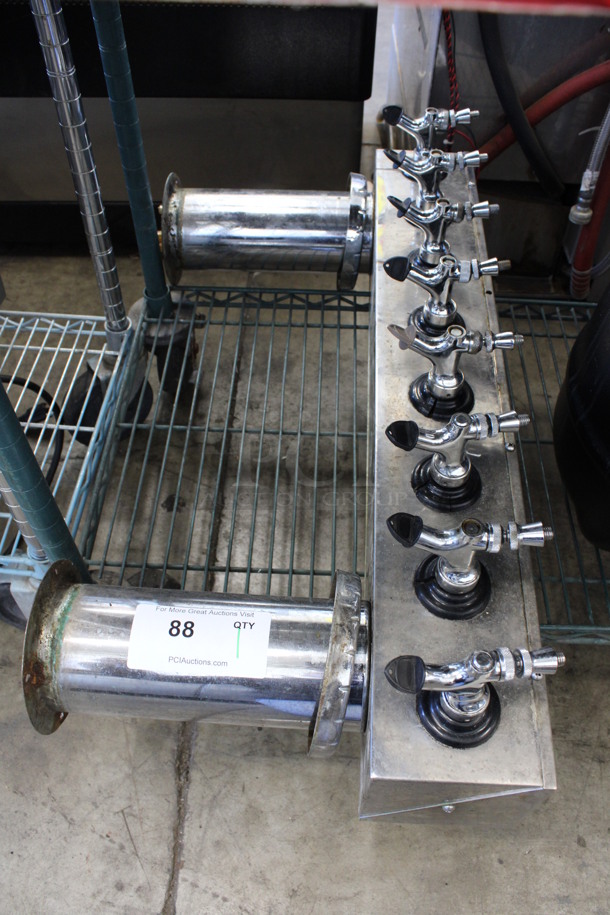 Stainless Steel Commercial 8 Tap Beer Tower. 30x9x15