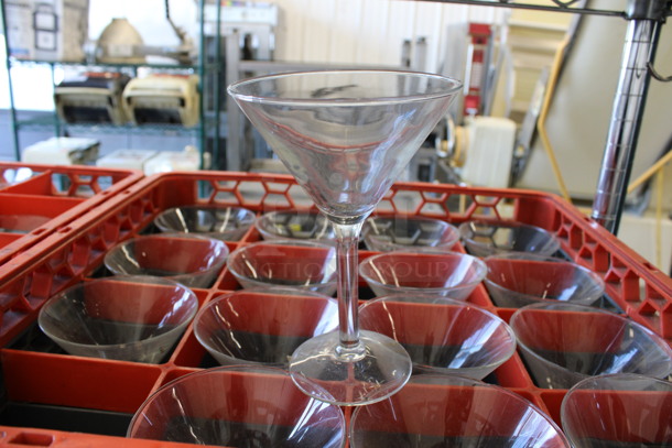12 Martini Glasses in Dish Caddy. 4.5x4.5x6.75. 12 Times Your Bid!