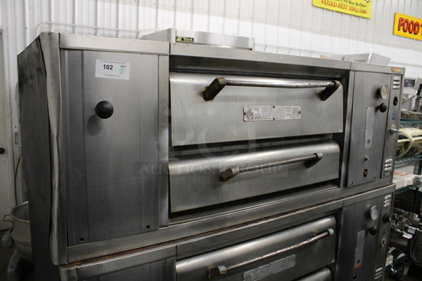 2 Bari Model MS54 Stainless Steel Commercial Natural Gas Powered Single Deck Pizza Ovens on Metal Legs. 80,000 BTU. 72x43.5x69. 2 Times Your Bid! - Image 2 of 10