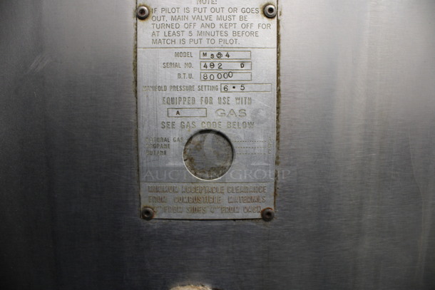 2 Bari Model MS54 Stainless Steel Commercial Natural Gas Powered Single Deck Pizza Ovens on Metal Legs. 80,000 BTU. 72x43.5x69. 2 Times Your Bid! - Image 5 of 10