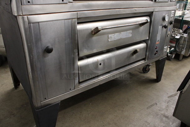 2 Bari Model MS54 Stainless Steel Commercial Natural Gas Powered Single Deck Pizza Ovens on Metal Legs. 80,000 BTU. 72x43.5x69. 2 Times Your Bid! - Image 6 of 10