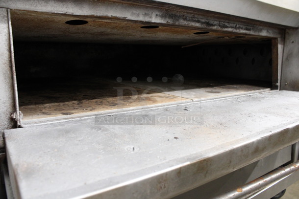 2 Bari Model MS54 Stainless Steel Commercial Natural Gas Powered Single Deck Pizza Ovens on Metal Legs. 80,000 BTU. 72x43.5x69. 2 Times Your Bid! - Image 7 of 10