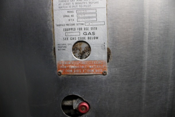 2 Bari Model MS54 Stainless Steel Commercial Natural Gas Powered Single Deck Pizza Ovens on Metal Legs. 80,000 BTU. 72x43.5x69. 2 Times Your Bid! - Image 8 of 10