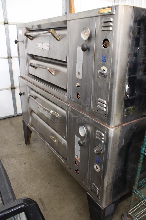 2 Bari Model MS54 Stainless Steel Commercial Natural Gas Powered Single Deck Pizza Ovens on Metal Legs. 80,000 BTU. 72x43.5x69. 2 Times Your Bid! - Image 9 of 10