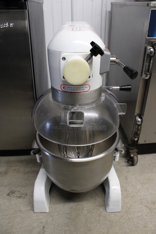 2019 Model HL-B20M Metal Commercial 20 Quart Planetary Mixer w/ Stainless Steel Mixing Bowl, Whisk Attachment and Clear Bowl Guard. 110 Volts, 1 Phase. 16x21x31. Cannot Test - Unit Trips Breaker - Image 6 of 6