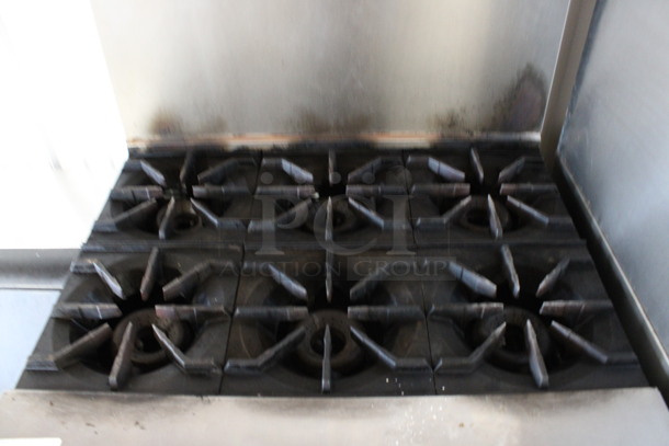 American Range Stainless Steel Commercial Natural Gas Powered 6 Burner Range w/ Oven and Backsplash. 36x33x57 - Image 4 of 6