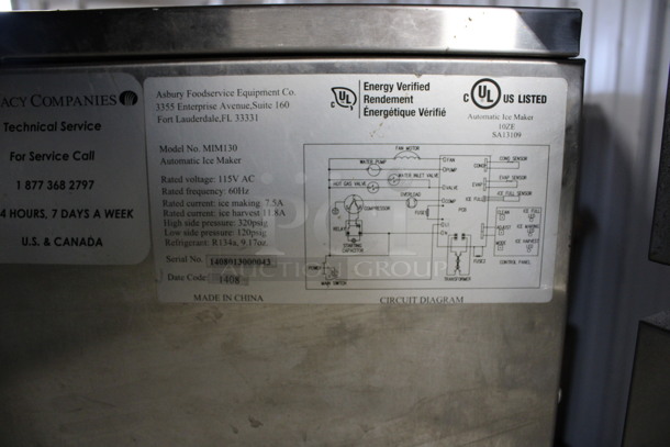 Maxx Ice Model MIM130 Stainless Steel Commercial Self Contained Ice Machine. 115 Volts, 1 Phase. 22x21x33 - Image 7 of 7