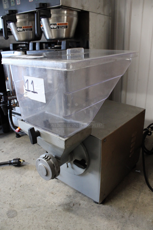 2015 Olde Tyme Model PN2 Stainless Steel Commercial Countertop Single Hopper Peanut Butter Mill Nut Grinder. 115 Volts, 1 Phase. 11x21x21. Tested and Working! - Image 1 of 6