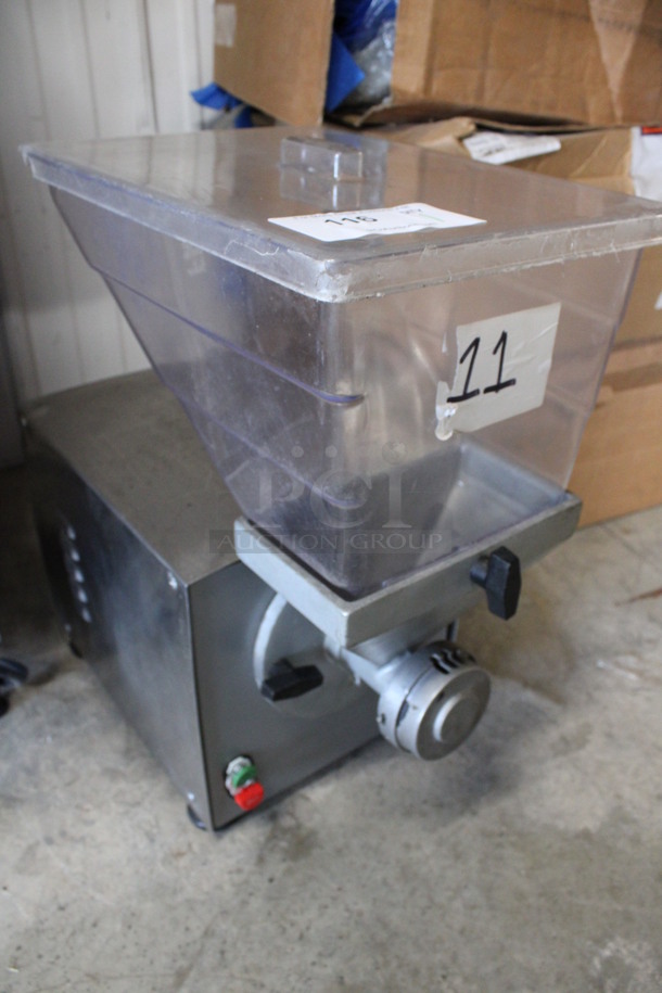 2015 Olde Tyme Model PN2 Stainless Steel Commercial Countertop Single Hopper Peanut Butter Mill Nut Grinder. 115 Volts, 1 Phase. 11x21x21. Tested and Working! - Image 5 of 6