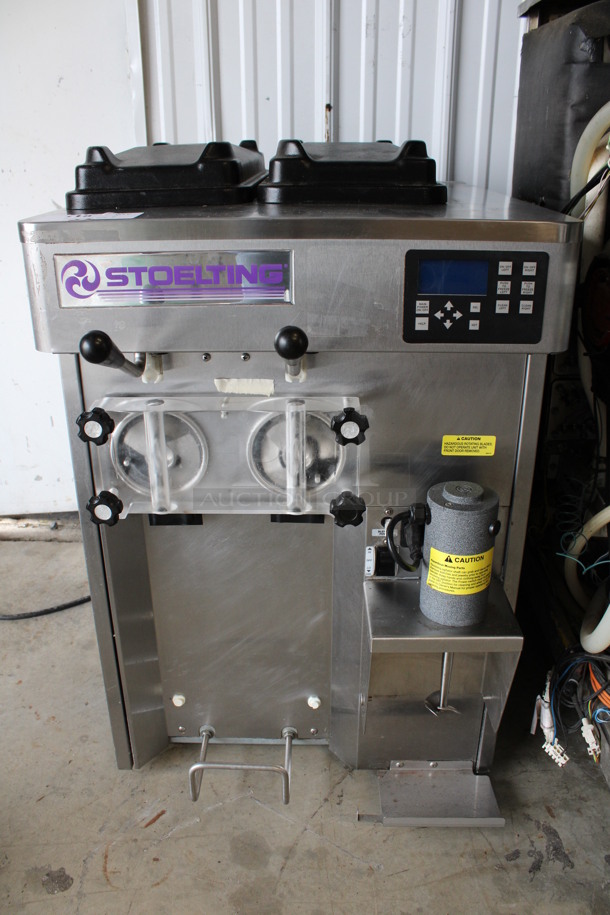 2013 Stoelting Model SF121-38I2 Stainless Steel Commercial Countertop Air Cooled 2 Flavor Soft Serve Ice Cream Machine w/ Milkshake Mixer. 208-240 Volts, 1 Phase. 22x32x36 - Image 2 of 7