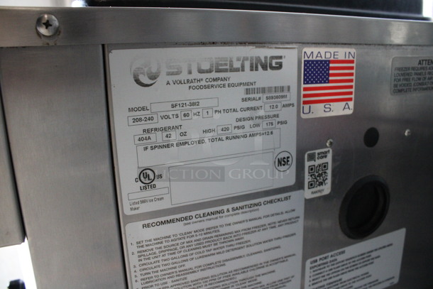 2013 Stoelting Model SF121-38I2 Stainless Steel Commercial Countertop Air Cooled 2 Flavor Soft Serve Ice Cream Machine w/ Milkshake Mixer. 208-240 Volts, 1 Phase. 22x32x36 - Image 7 of 7