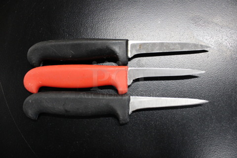 3 Sharpened Stainless Steel Paring Knives. 7". 3 Times Your Bid!