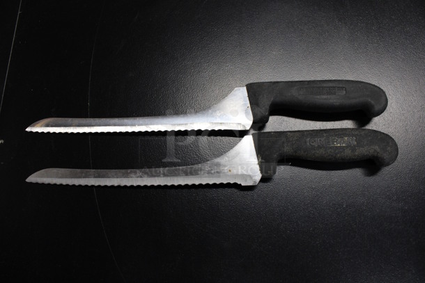 2 Sharpened Stainless Steel Serrated Knives. Includes 14